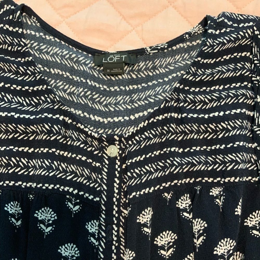 Loft black and white romper with buttons size M - Picture 4 of 7